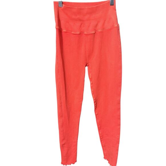 Daily Practice by Anthropologie M/L Dana Cropped Seamless Leggings Paprika Coral - Picture 1 of 9